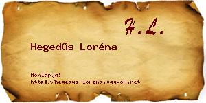 Hegedűs Loréna névjegykártya